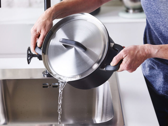 BK Pannenset Flow Cool Zwart RVS + BK Koekenpannenset Granite Aluminium - 6 Delig