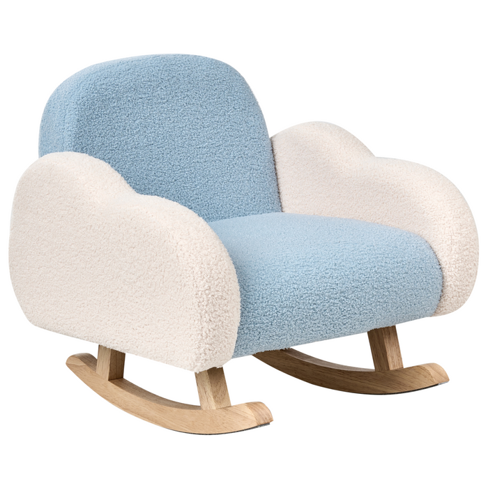 Beliani - SKARE - Schommelstoel voor kinderen - Lichtblauw - Bouclé