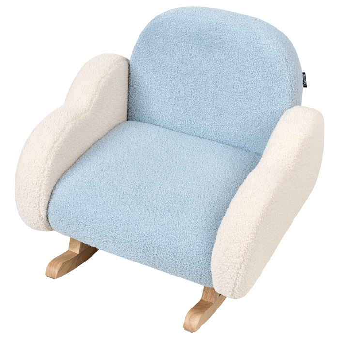 Beliani - SKARE - Schommelstoel voor kinderen - Lichtblauw - Bouclé