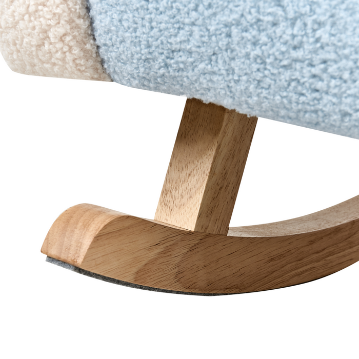 Beliani - SKARE - Schommelstoel voor kinderen - Lichtblauw - Bouclé