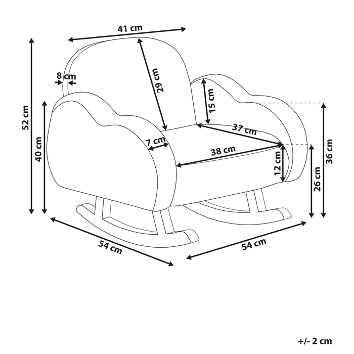 Beliani - SKARE - Schommelstoel voor kinderen - Lichtblauw - Bouclé