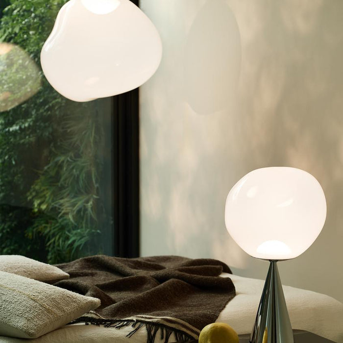 Melt hanglamp LED Ø50 opaal|zilver