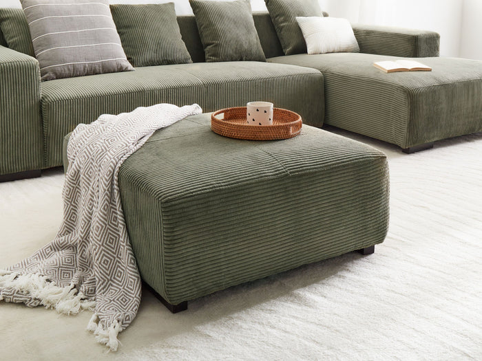 Beliani - LUNGO - Ottomaan - Groen - Corduroy