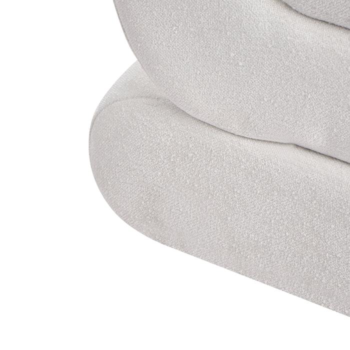 Beliani - ARCADIA - Poef - Gebroken wit - Chenille