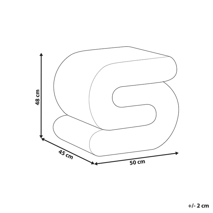 Beliani - ARCADIA - Poef - Gebroken wit - Chenille