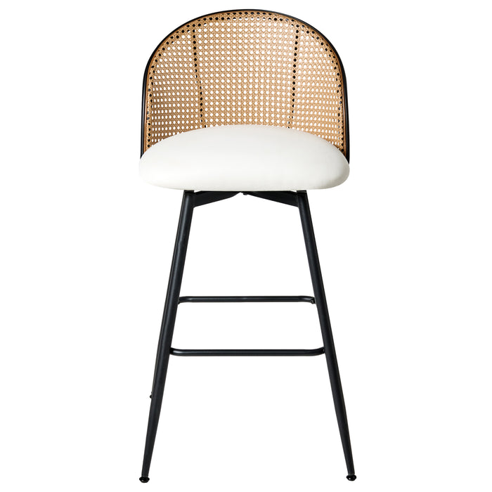 Beliani - NATHAN - Barkruk set van 2 - Wit - 99 cm - Kunstleer