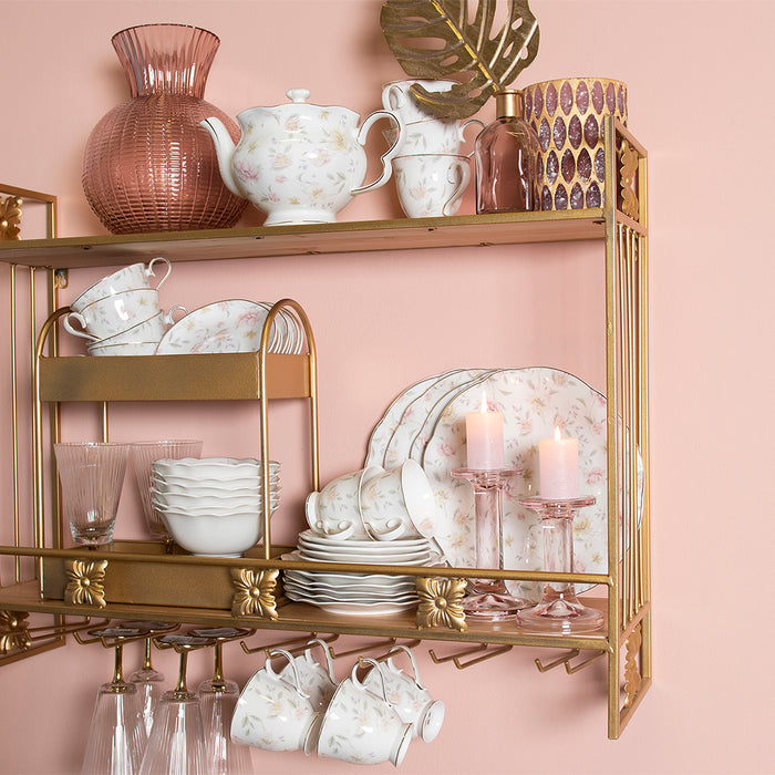 Clayre & Eef Theelichthouder Ø 11x15 cm Paars Glas