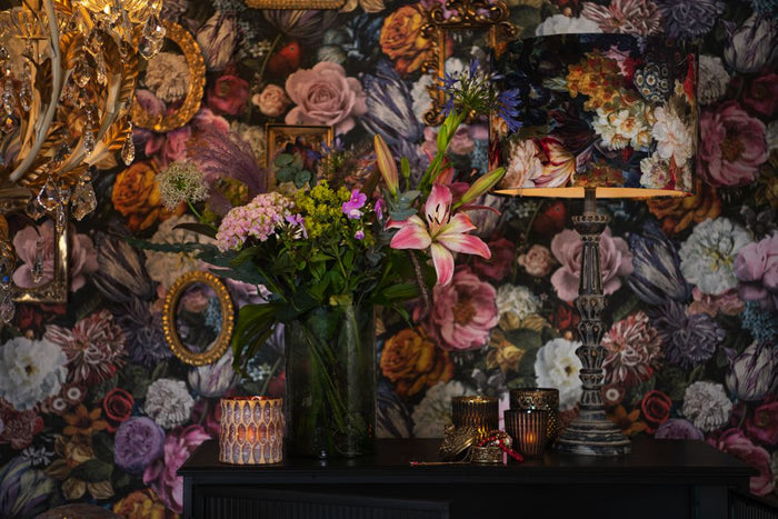 Clayre & Eef Windlicht Ø 15x25 cm Groen Glas