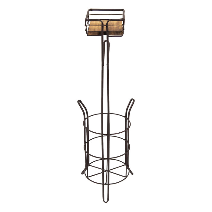 Clayre & Eef WC Rol Houder 23x21x70 cm Bruin IJzer