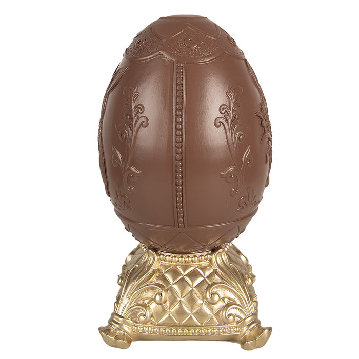 Clayre & Eef Decoratie Beeld Ei 25 cm Bruin Polyresin