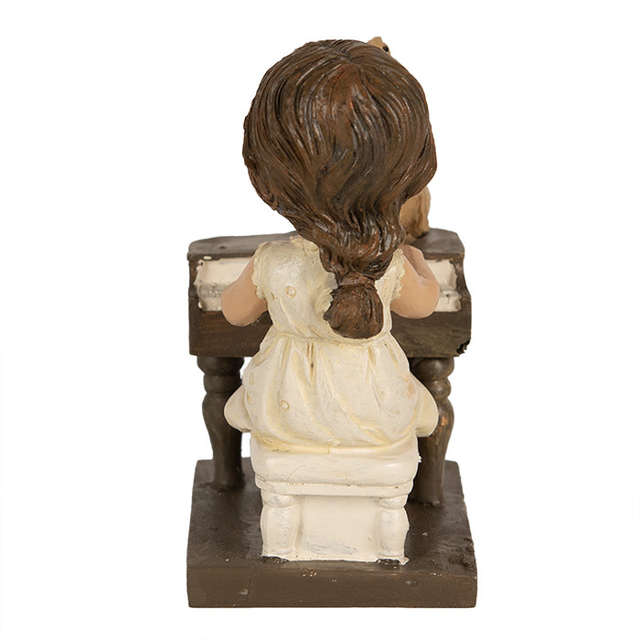 Clayre & Eef Beeld Meisje 10 cm Bruin Polyresin