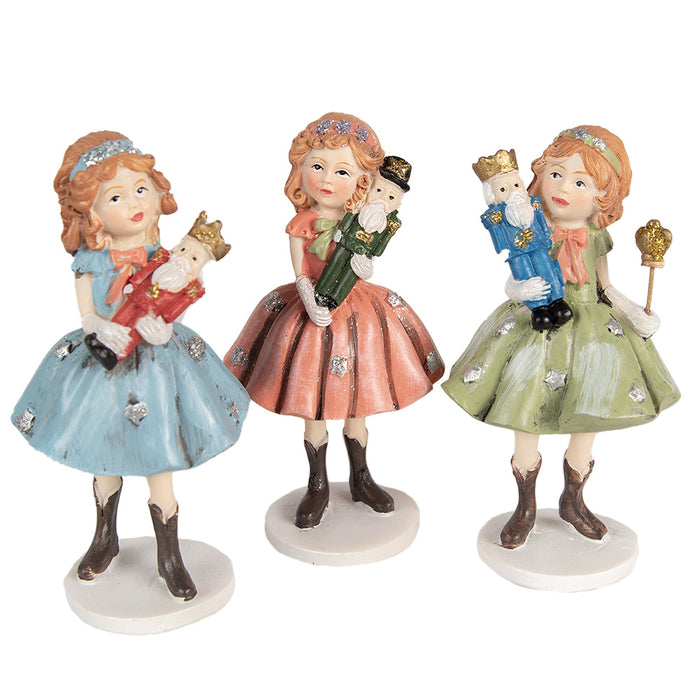 Clayre & Eef Decoratie Beeld Kind 12 cm Rood Polyresin