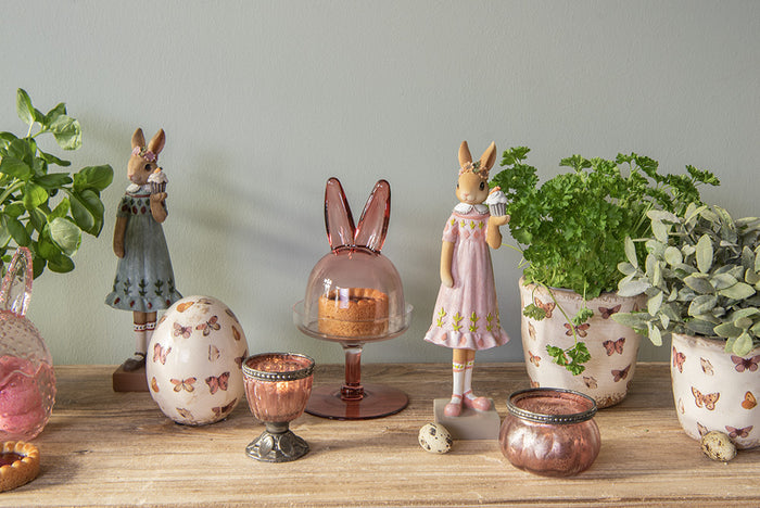 Clayre & Eef Beeld Konijn 28 cm Bruin Roze Polyresin