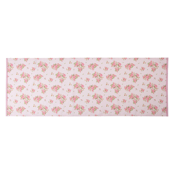 Clayre & Eef Tafelloper 50x140 cm Roze Katoen Rozen