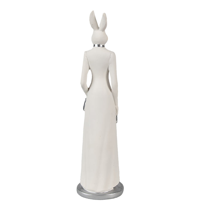 Clayre & Eef Beeld Konijn 28 cm Wit Polyresin