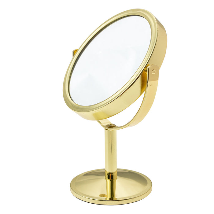 Clayre & Eef Spiegel Ø 11x17 cm Goudkleurig Metaal Glas Rond