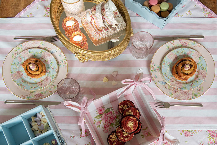 Clayre & Eef Keukenschort 70x85 cm Roze Katoen Rozen