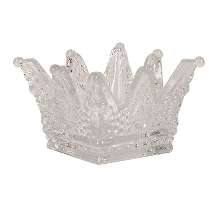 Clayre & Eef Waxinelichthouder 8x8x6 cm Transparant Glas