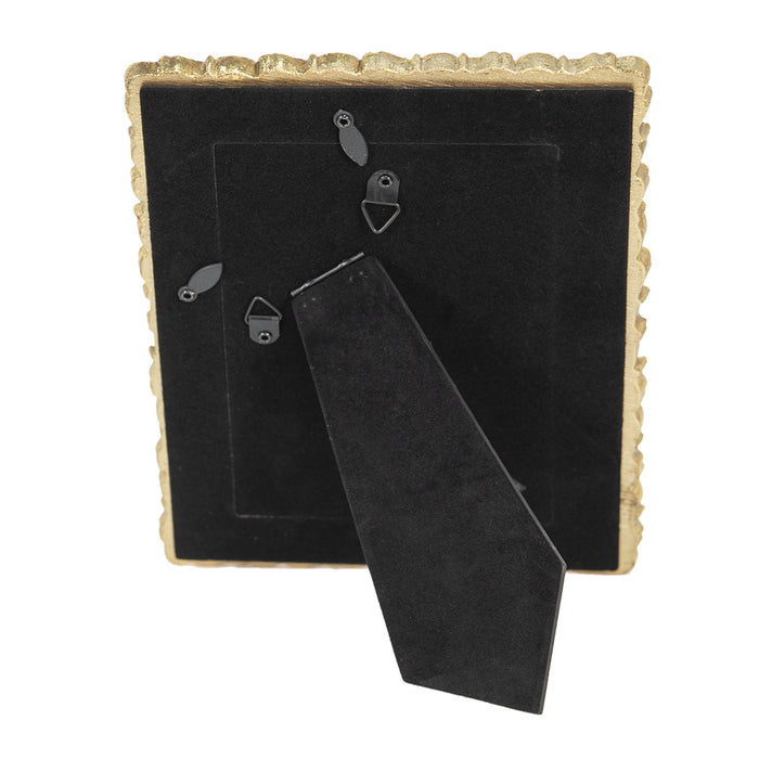 Clayre & Eef Fotolijst 10x15 cm Goudkleurig Polyresin Bloemen