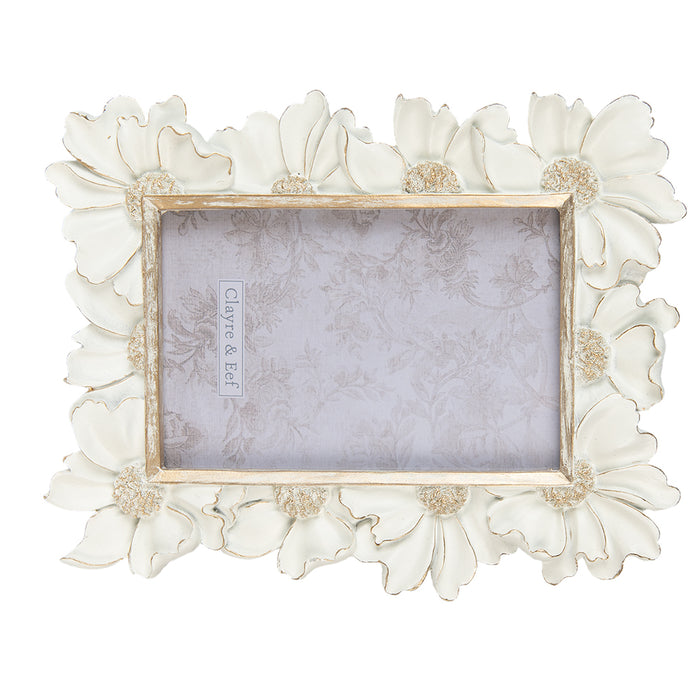 Clayre & Eef Fotolijst 10x15 cm Wit Kunststof Fotokader