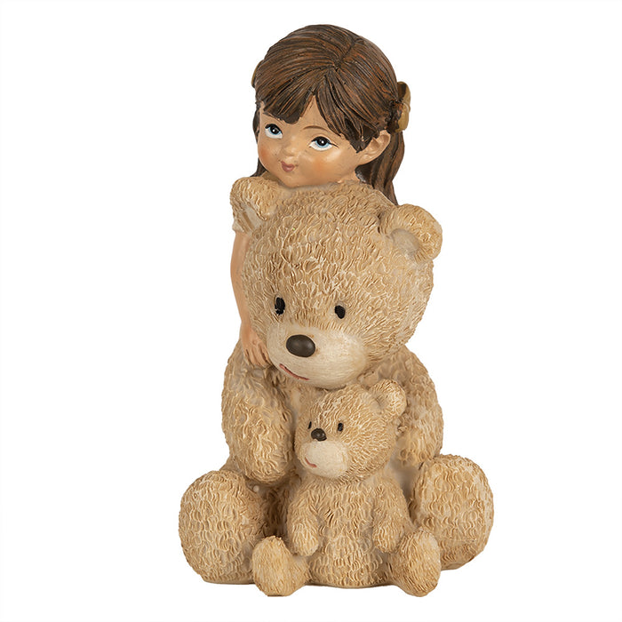 Clayre & Eef Beeld Meisje 12 cm Bruin Polyresin