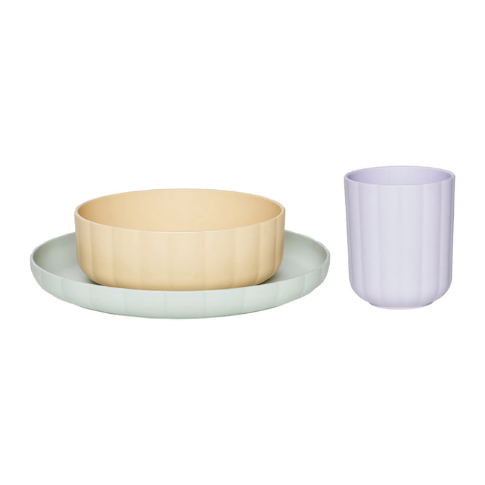 OYOY MINI Pullo Serviesset 3-delig - Mint / Vanille / Lavendel