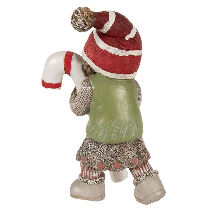 Clayre & Eef Decoratie Beeld Kind 18 cm Groen Polyresin