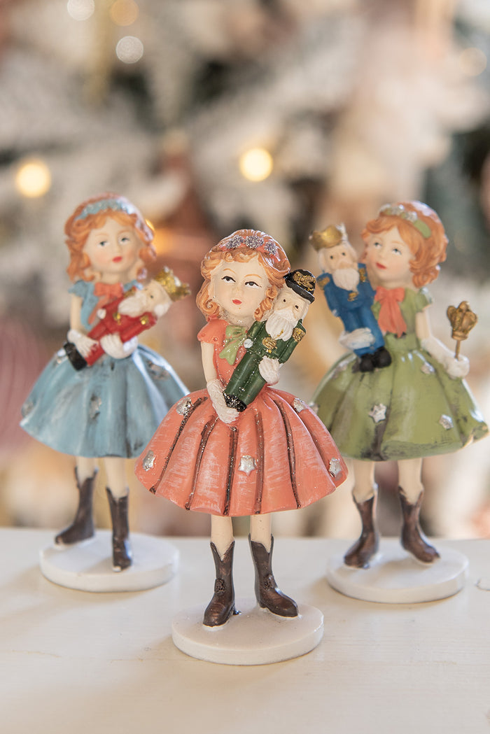 Clayre & Eef Decoratie Beeld Kind 12 cm Groen Polyresin