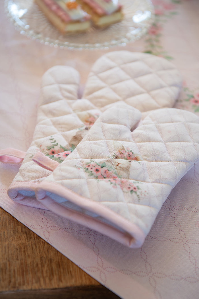 Clayre & Eef Broodmand 35x35x8 cm Roze Katoen Vierkant Konijn