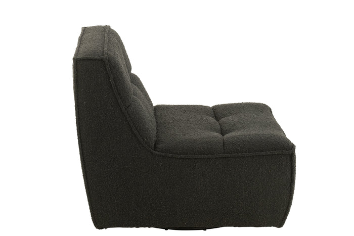 J-Line zetel Draaiend Vierkant - hout|textiel - zwart