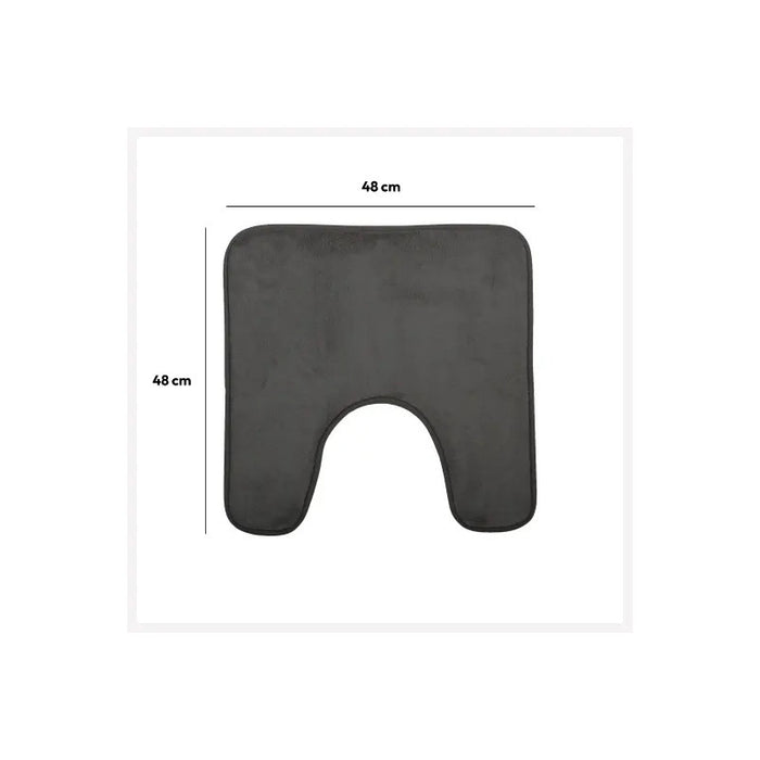 5Five WC Badkamerkleedje|badmat tapijt - donkergrijs - 48x48cm