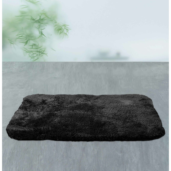 Spirella badkamer vloerkleed|tapijt - hoogpolig - zwart - 50 x 80 cm