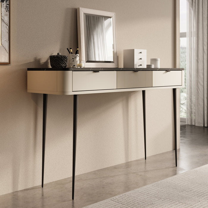 Meubella - Kaptafel Mace - Beige - 130 cm