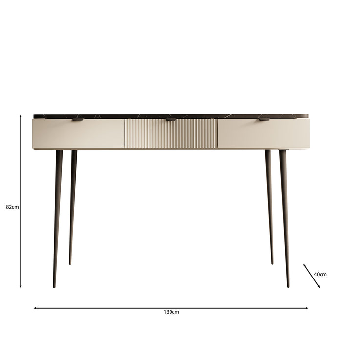Meubella - Kaptafel Mace - Beige - 130 cm