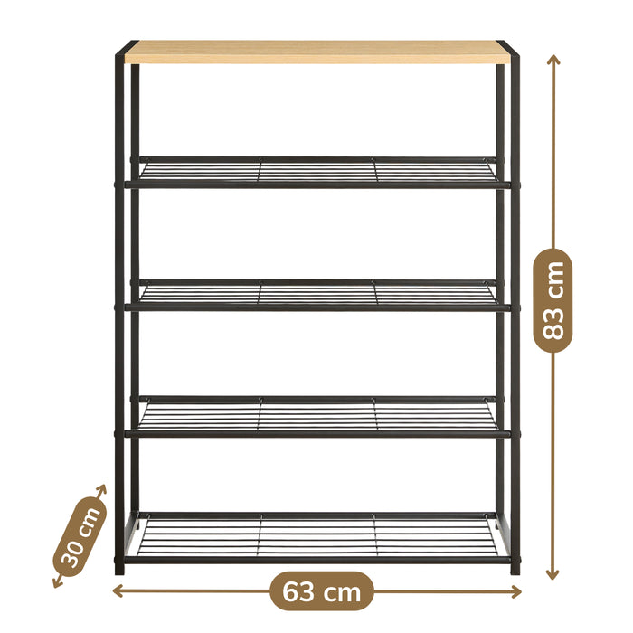 Schoenenrek voor 12 Paar Schoenen met Houten Plank