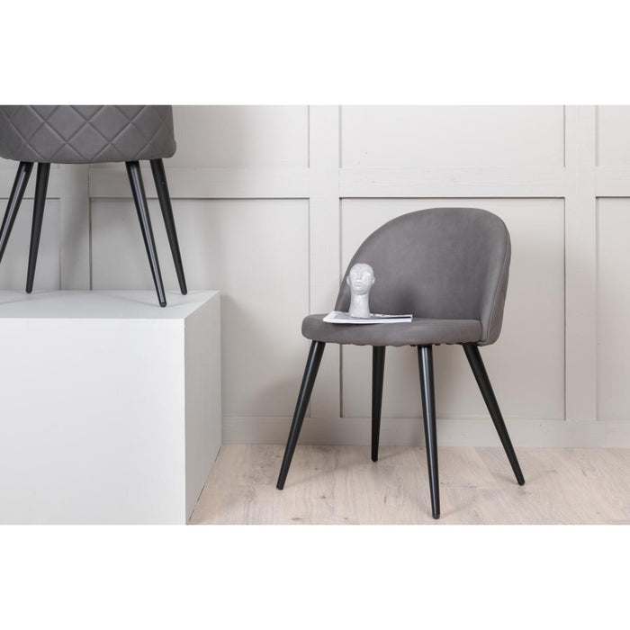 Svea - Zako eetkamerstoel - ruitpatroon - grijs