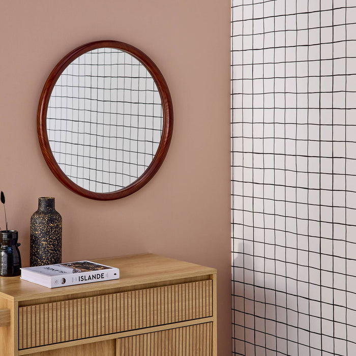 sweeek - Ronde houten spiegel Ø60cm