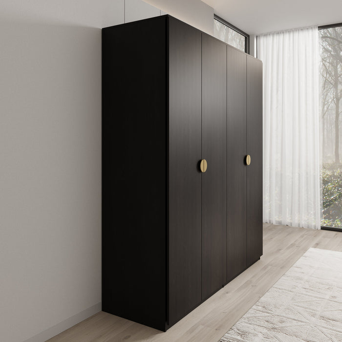 Meubella - Kledingkast Monor - Zwart eiken - 180 cm