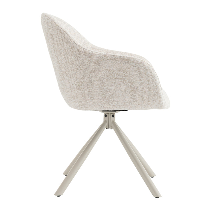 by fonQ Hush Eetkamerstoel - Chenille - Beige / Beige