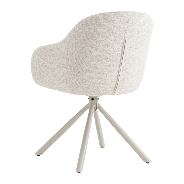 by fonQ Hush Eetkamerstoel - Chenille - Beige / Beige