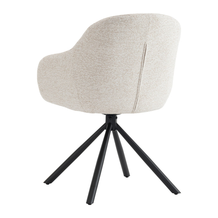 by fonQ Hush Eetkamerstoel - Chenille - Beige / Zwart