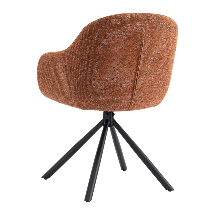 by fonQ Hush Eetkamerstoel - Chenille - Roest / Zwart