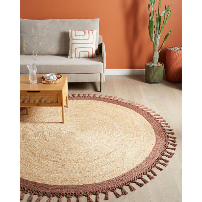 Beliani - MARTS - Vloerkleed - Beige|Bruin - 200 cm - Jute
