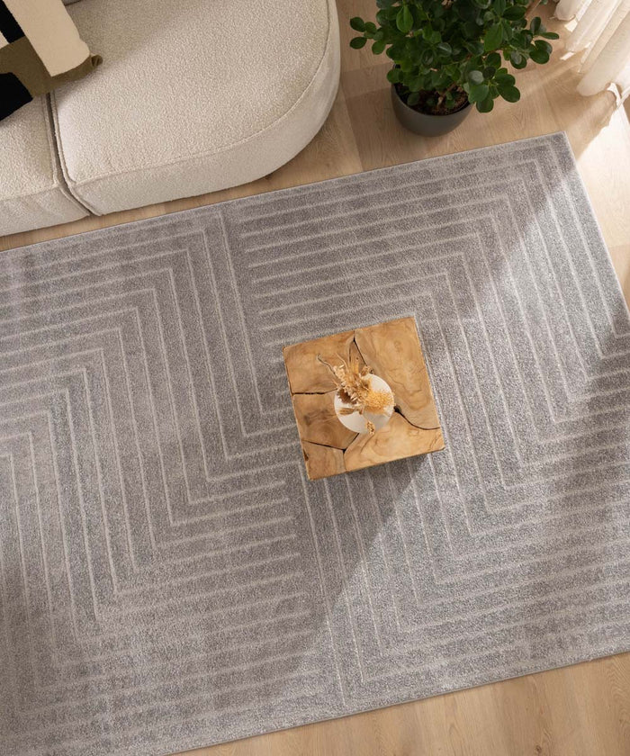 Nordic Weavers Scandinavisch vloerkleed - Contour Edge grijs - 140x200