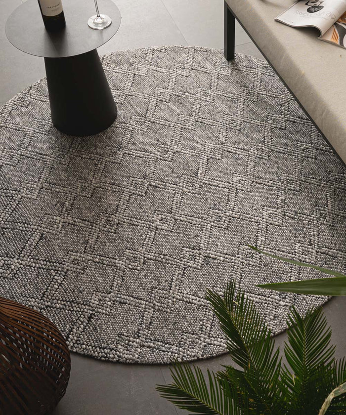 Nordic Weavers Rond buitenkleed - Var grijs - 100 cm