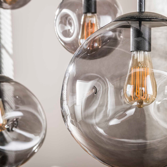 Giga Meubel - Hanglamp Zwart Glas - 135x60x150cm - Stellar