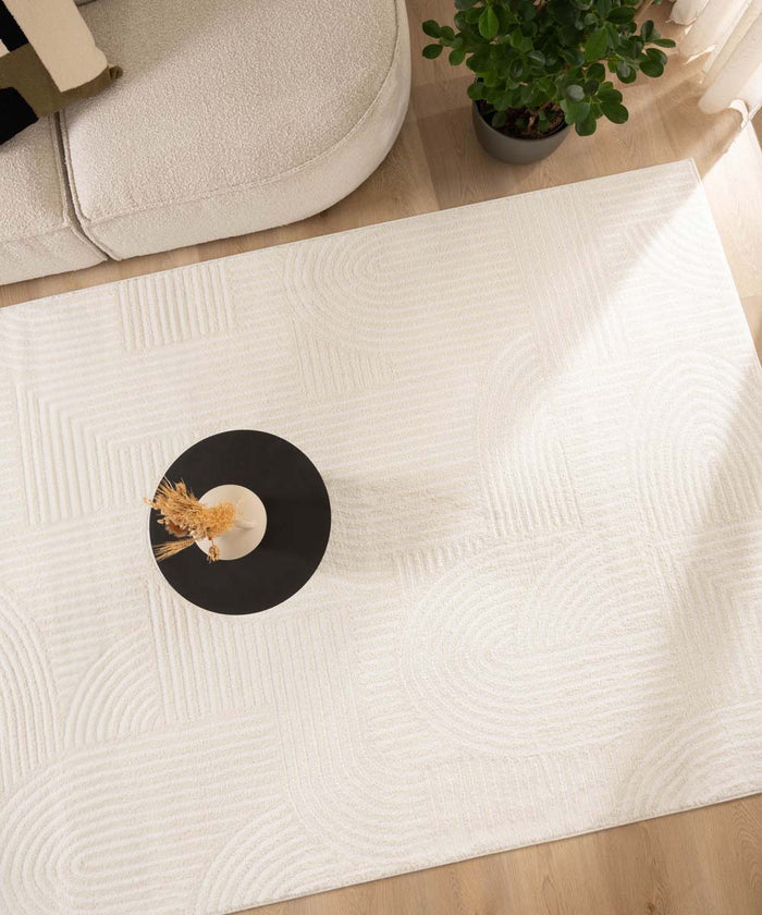 Nordic Weavers Scandinavische loper - Contour Bend crème - 80x200 cm