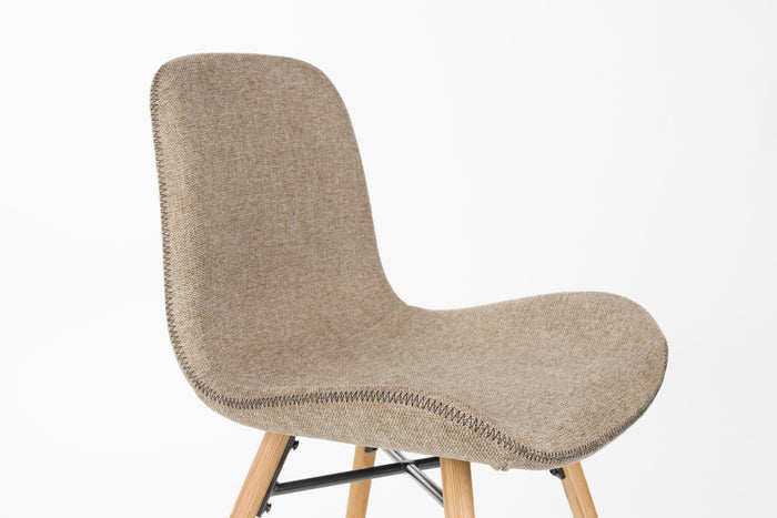 Giga Meubel - Eetkamerstoel Bruin|Naturel - Zithoogte 46cm - Lester