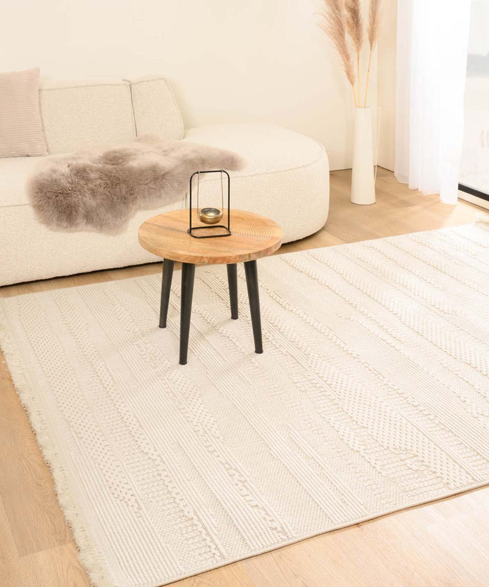 Nordic Weavers Japandi vloerkleed - Knit Tranquil wit - 240x340 cm