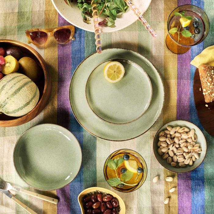 HKliving Vida Check Tafelkleed 140 x 220 cm - Mint / Cobalt